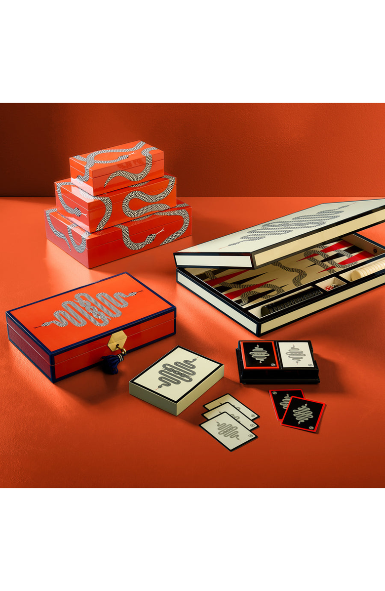 Jonathan Adler Eden Backgammon Set, Alternate, color, Black / Red