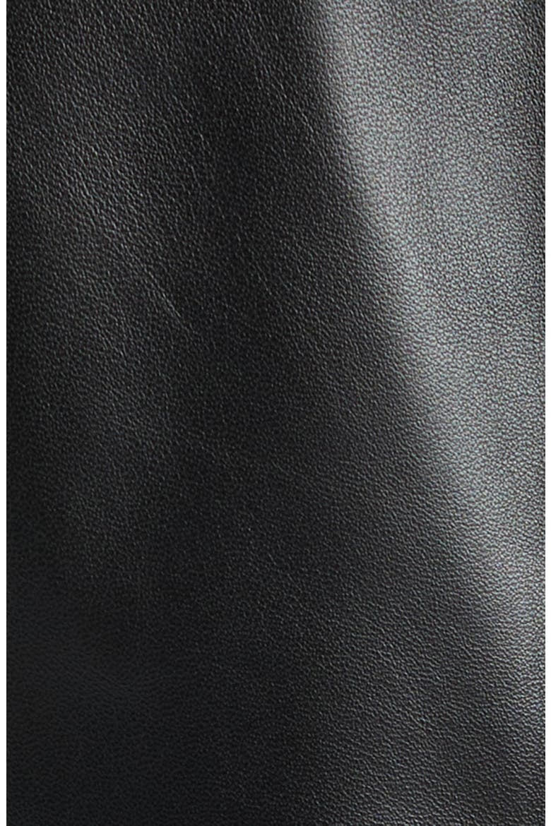 Adea Collarless Lambskin Leather Jacket, Alternate, color, BLACK