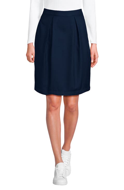 School Uniform  Solid Pleated Skort Top of Knee