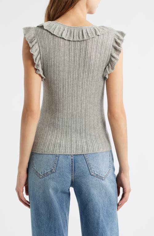 Loveshackfancy Elizabelle Ruffle Sleeveless Top In Gray