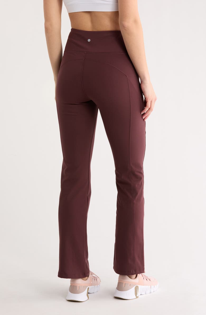 LAYER 8 Polar Flow Zip Pocket Flare Leggings, Alternate, color, Fudge