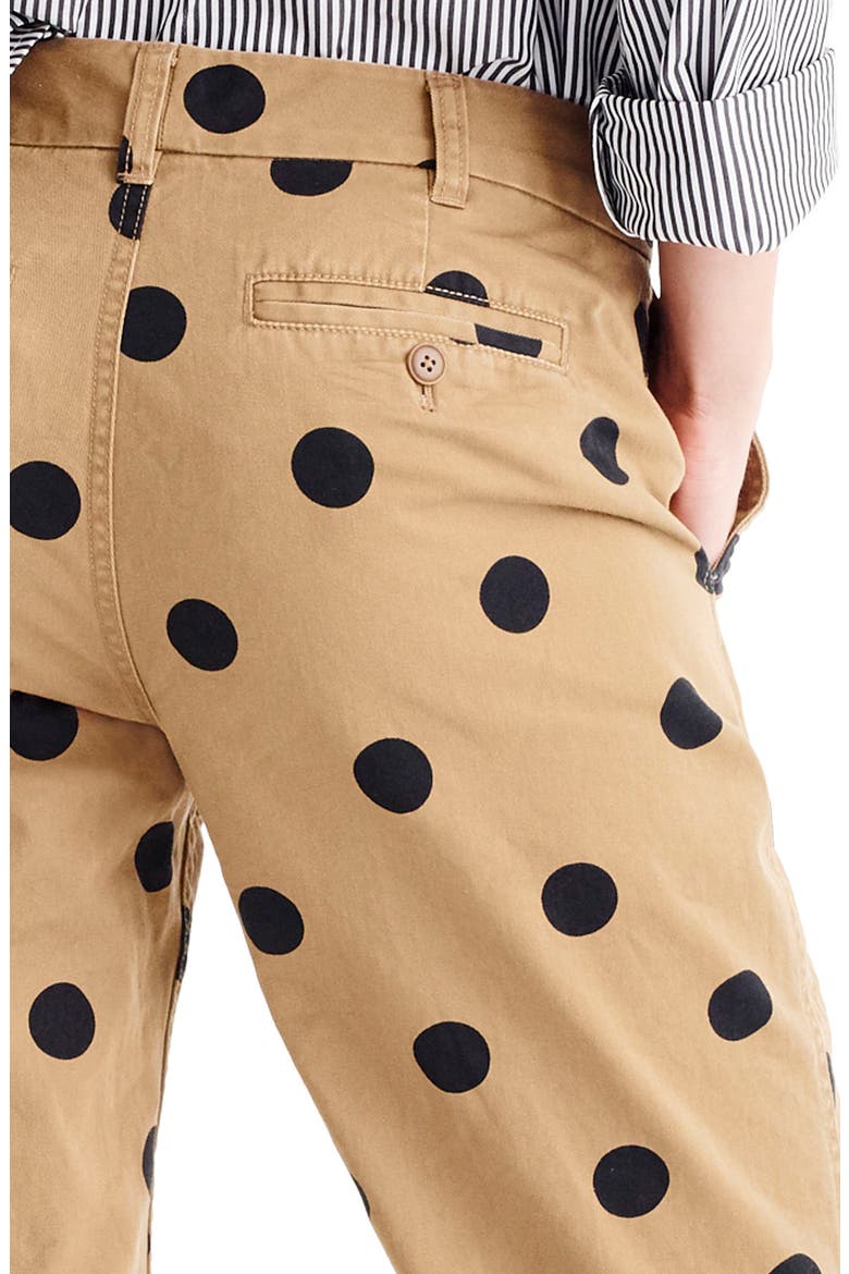 Polka Dot Boyfriend Chino Pants, Alternate, color, RIDGE KHAKI BLACK