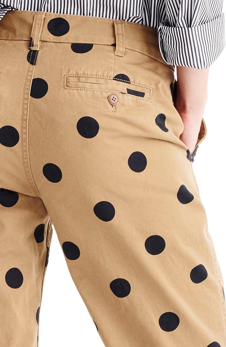 J.Crew Polka Dot Boyfriend Chino Pants, Alternate, color,