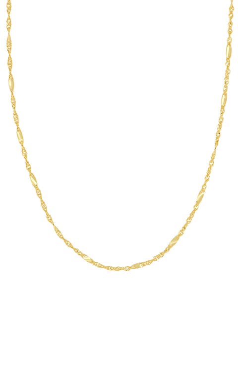 14K Gold Twist Chain Necklace