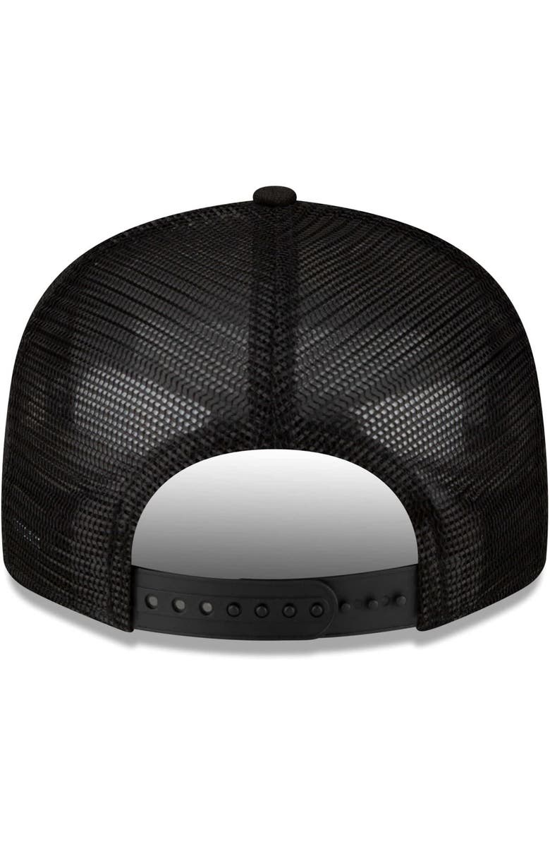 New Era Men's New Era White/Black Los Angeles Rams Landscape Trucker 9FIFTY Snapback Hat, Alternate, color,