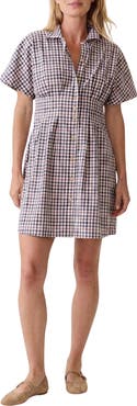 Marine Layer Arden Check Mini Shirtdress