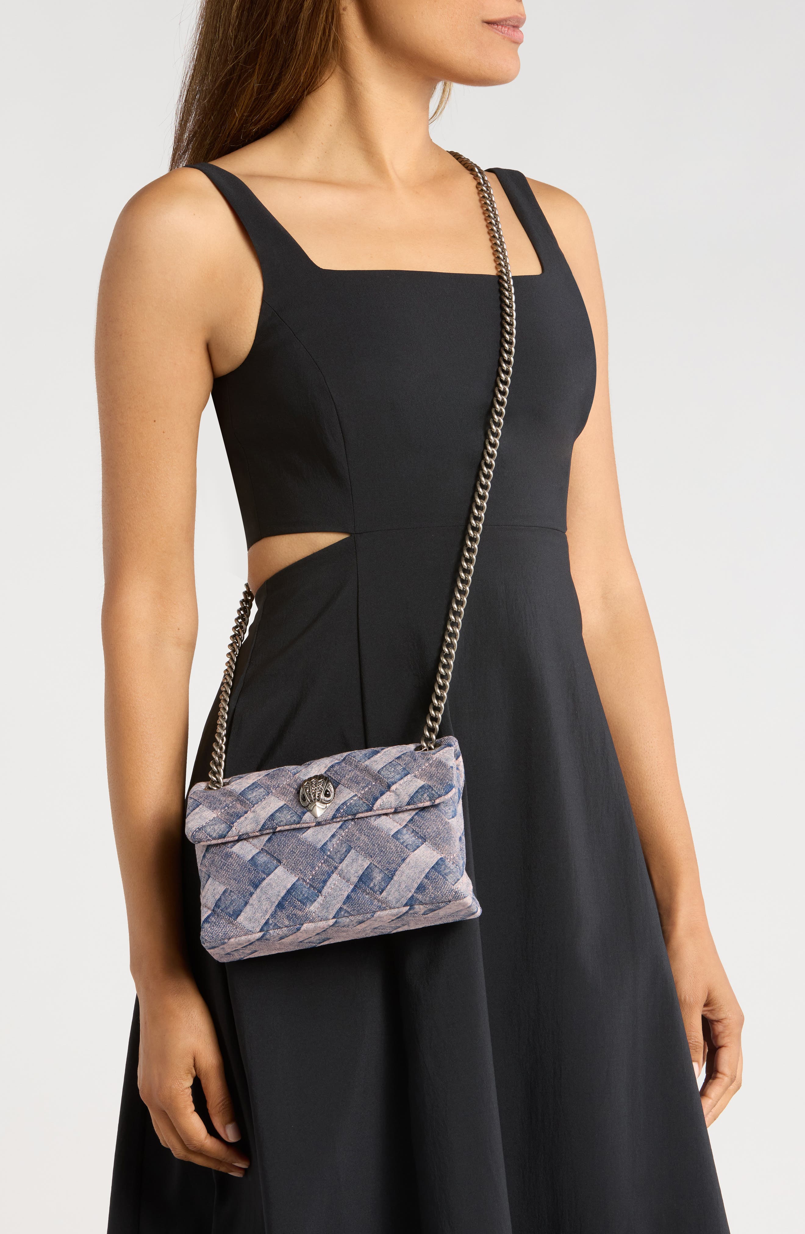 Kurt Geiger London Mini Kensington Denim Convertible Crossbody Bag, Alternate, color, 