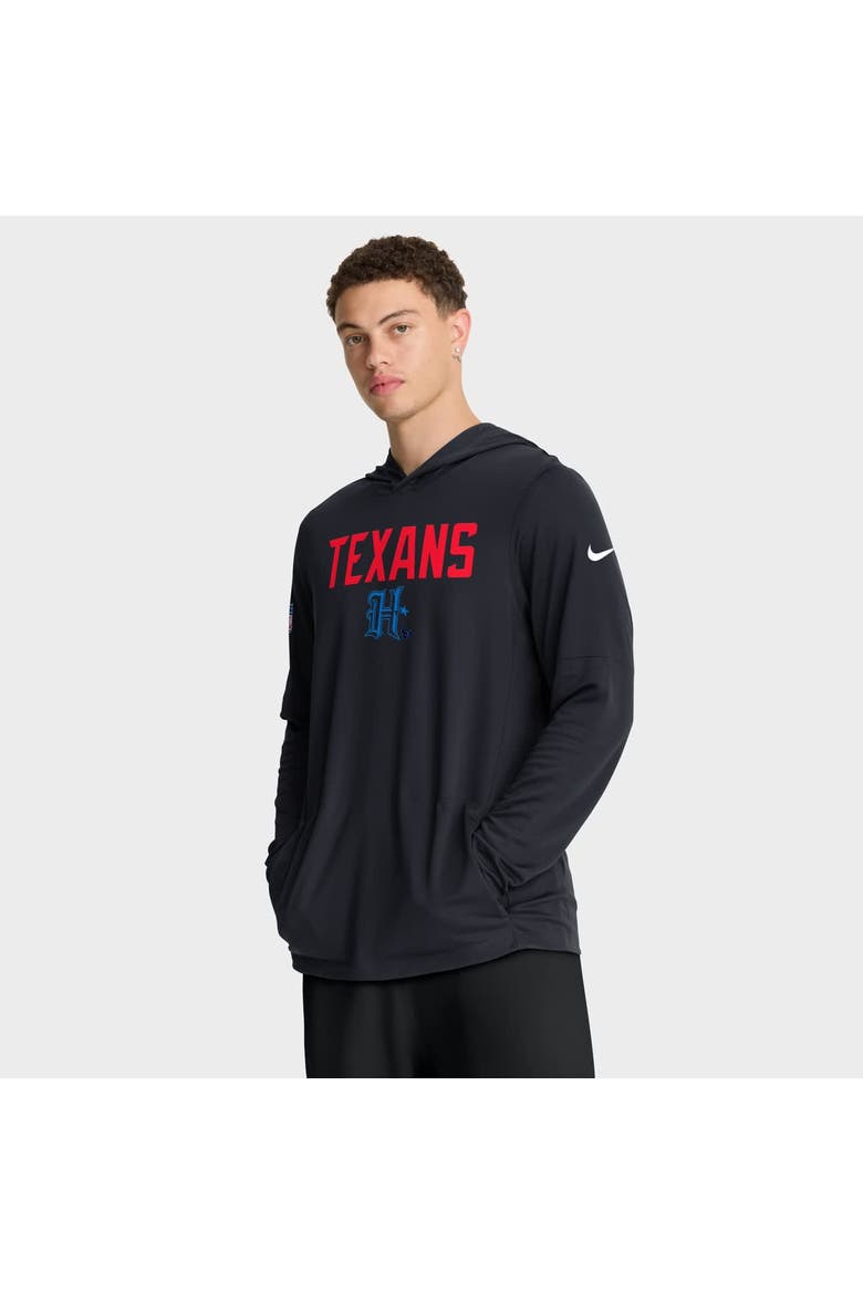 Men's Nike Blue Houston Texans Sideline Alt Pack Dri-FIT Lightweight Hooded Top, Alternate, color, Blue