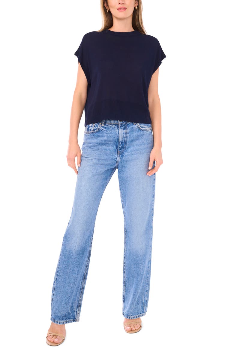 Crewneck Rib Sweater Top, Alternate, color, CLASSIC NAVY