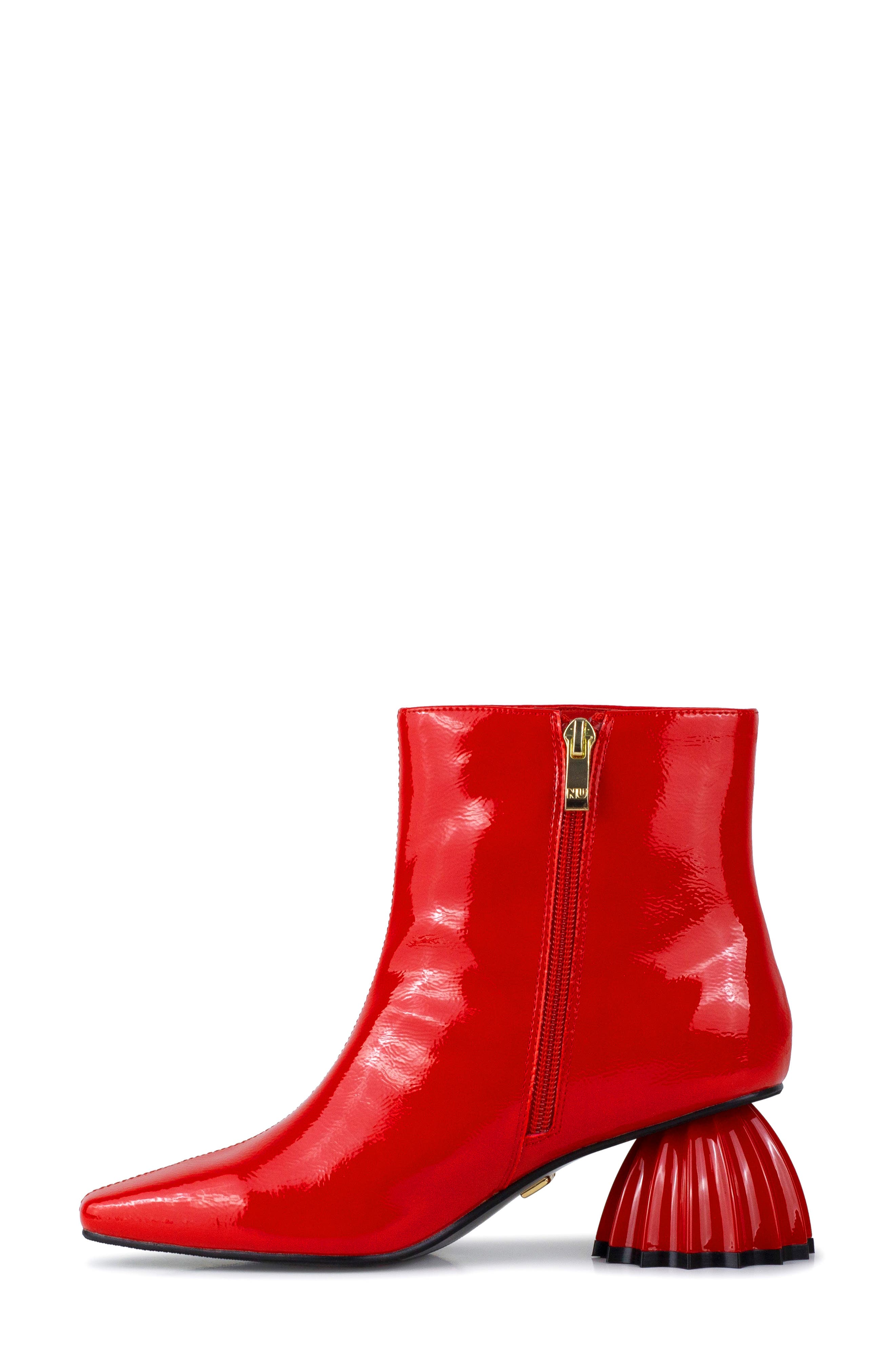 Napoli Fluted Block Heel Boot, Alternate, color, RED