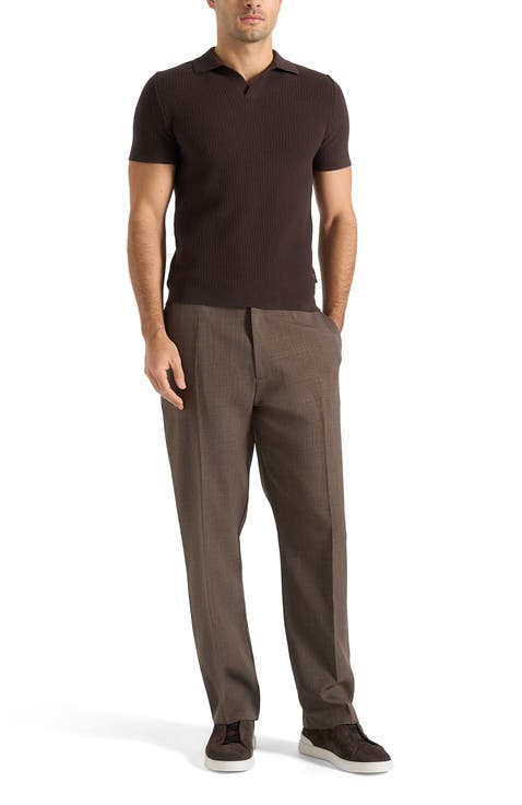 Rowen Textured Knit Revere Polo Shirt