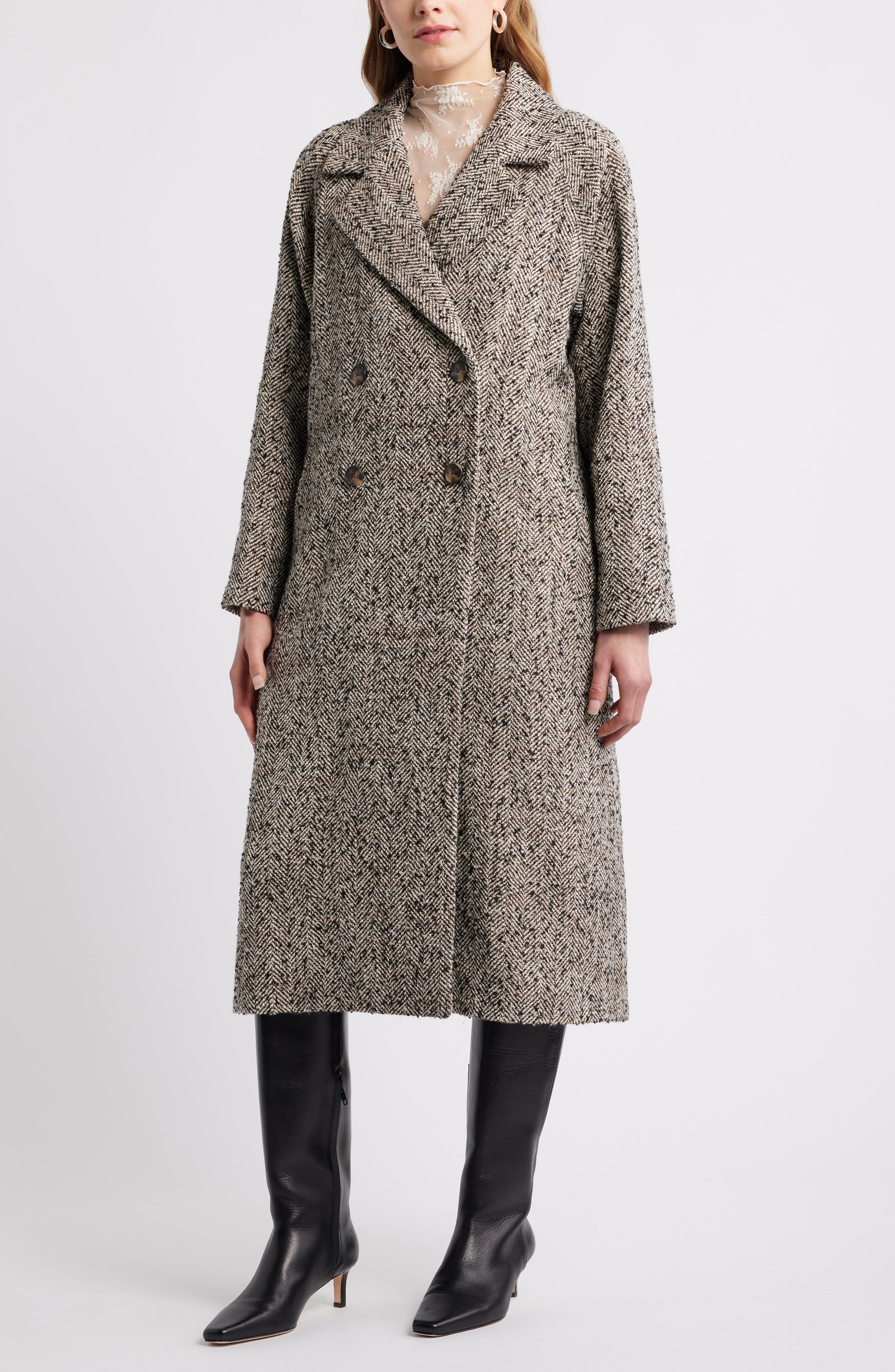 Herringbone Tweed Coat - image 2
