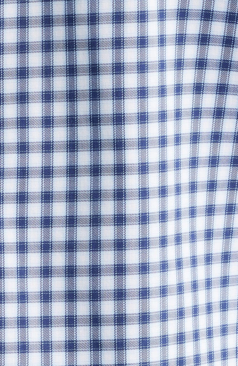 Peter Millar Felix Crown Lite Gingham Check Performance Twill Button-Down Shirt, Alternate, color, Navy