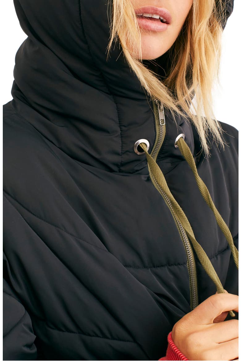 Hailey Hooded Puffer Jacket, Alternate, color, BLACK