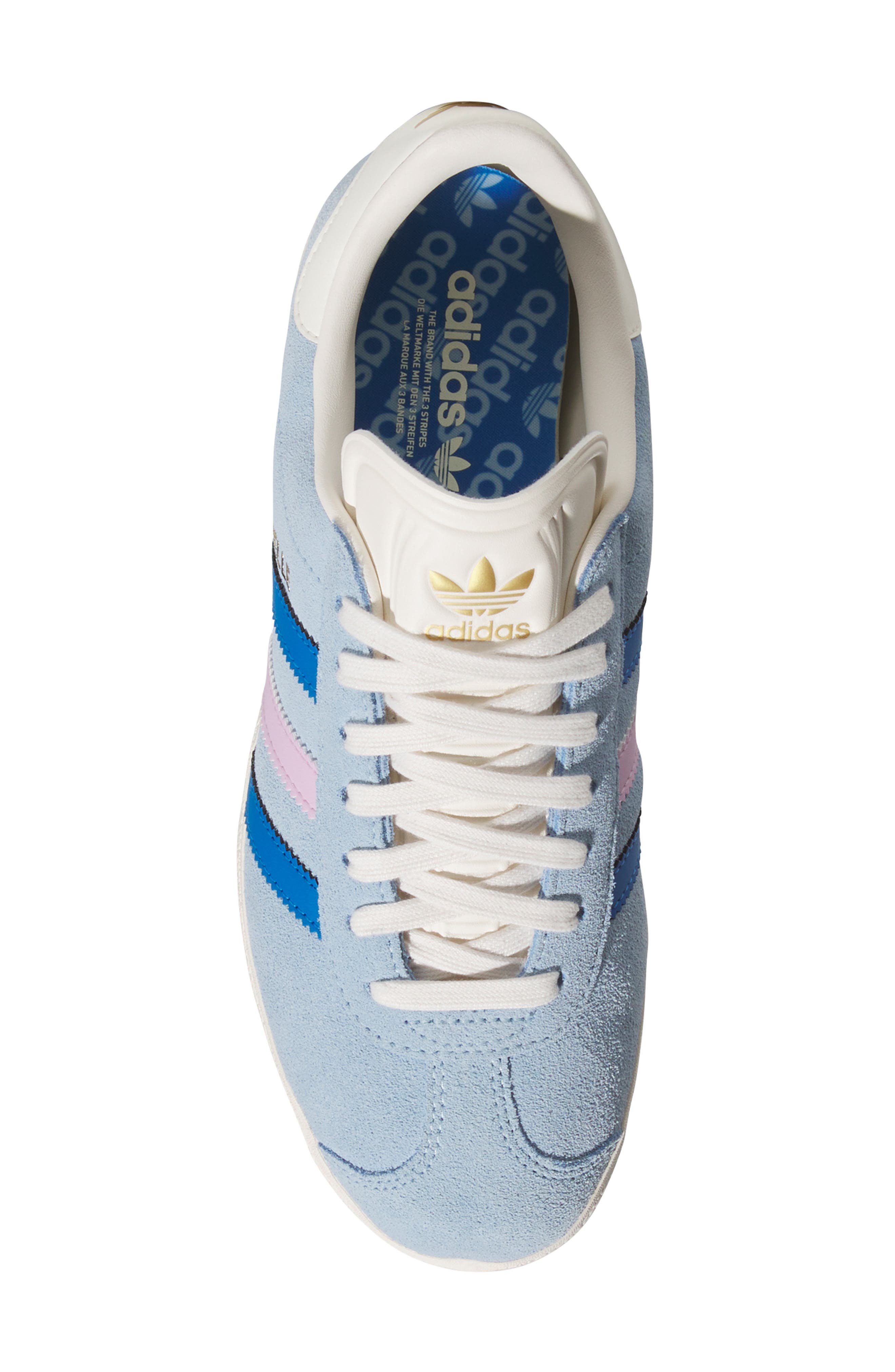 adidas Gazelle Spikeless Golf Shoe, Alternate, color, Clear Sky/ Blue Bird/ Lilac