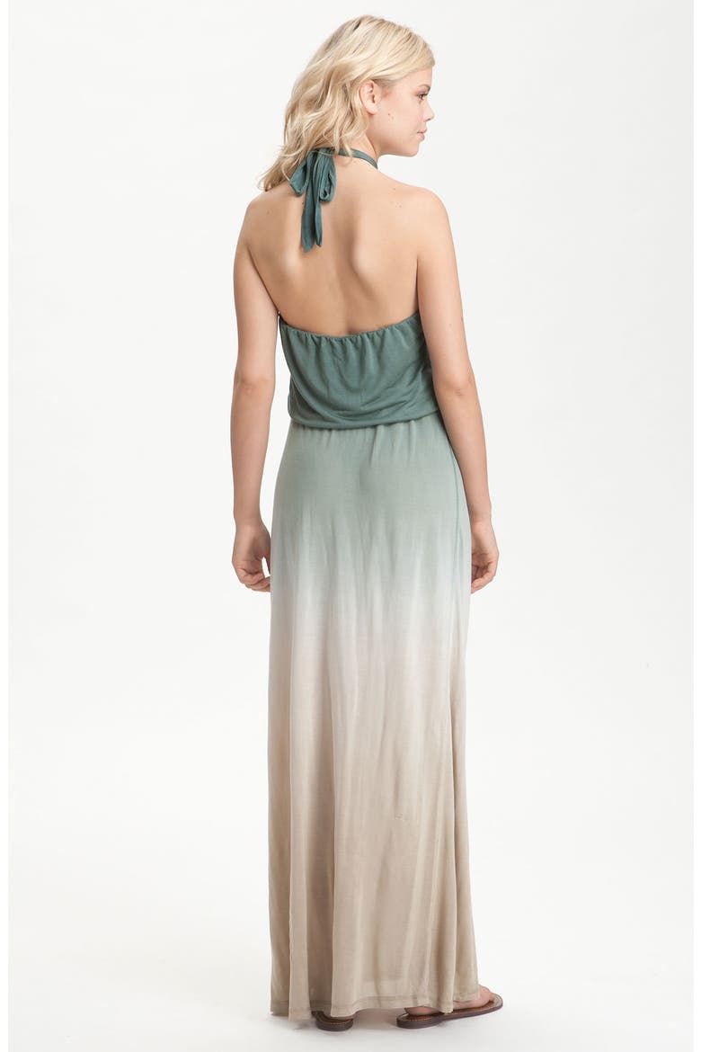 'Tegan' Ombré Halter Maxi Dress, Alternate, color, FOREST OMBRE