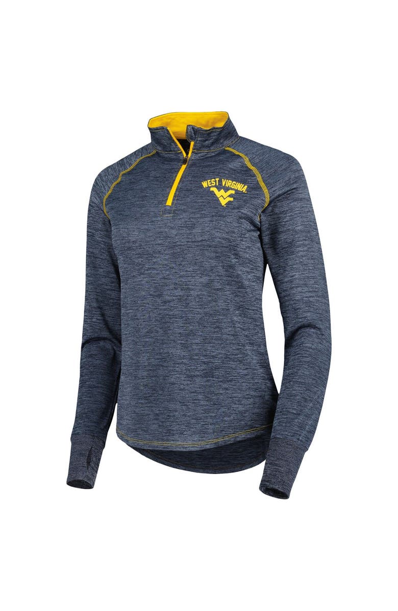 COLOSSEUM Women's Colosseum Navy West Virginia Mountaineers Bikram Lightweight Fitted Quarter-Zip Long Sleeve Top, Alternate, color, 