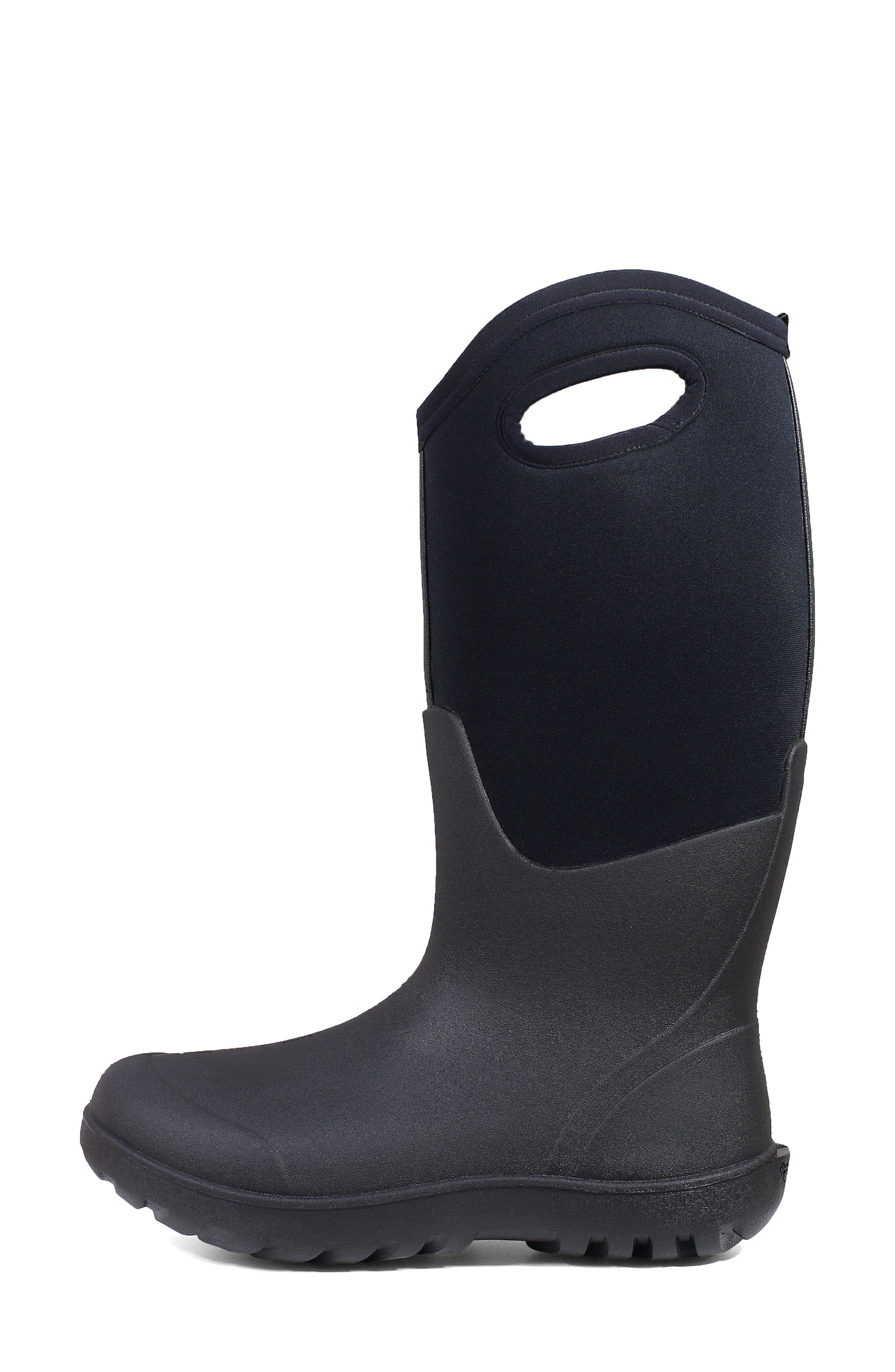 Neo Classic Tall Waterproof Rain Boot, Alternate, color, BLACK