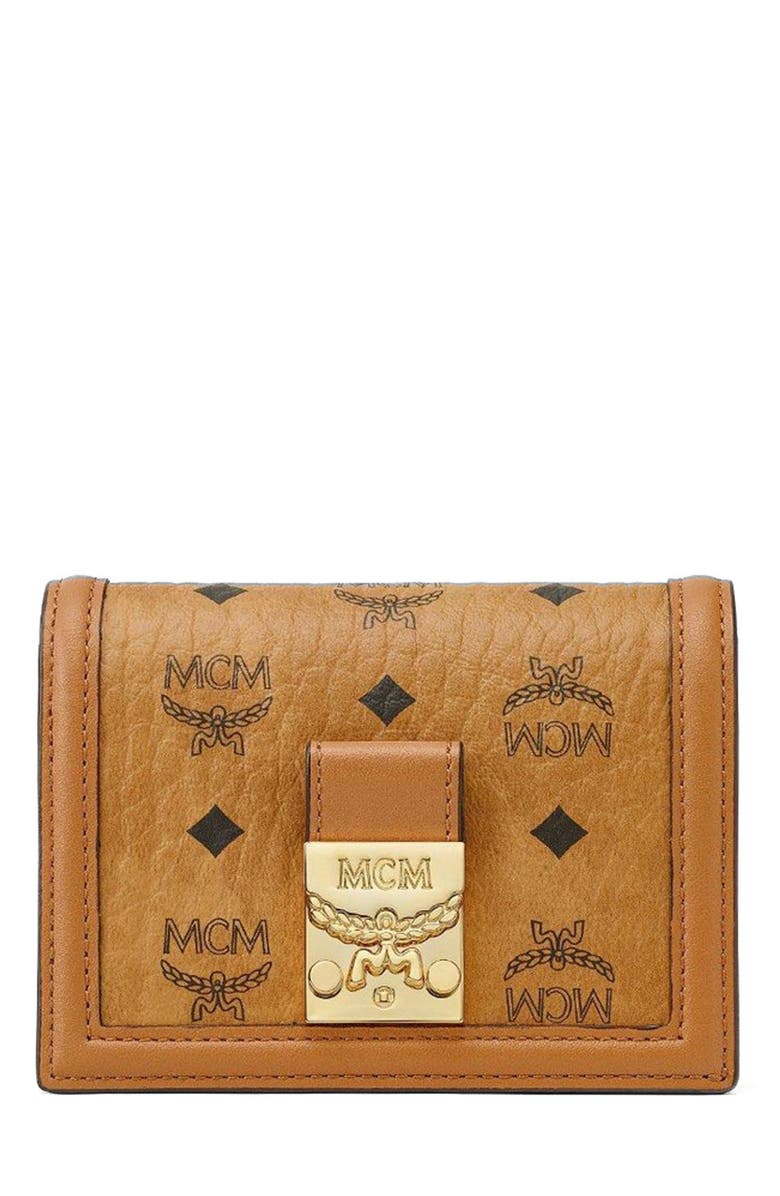 MCM Tracy Wallet in Visetos, Main, color, Cognac
