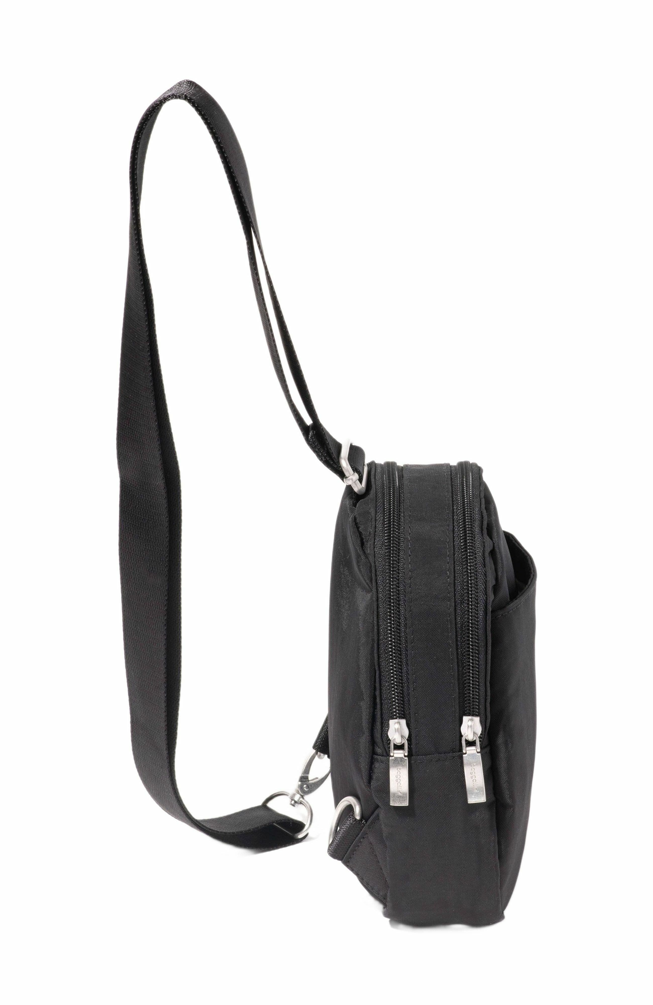BAGGALLINI Double Zip Mini Sling Bag, Alternate, color, Black