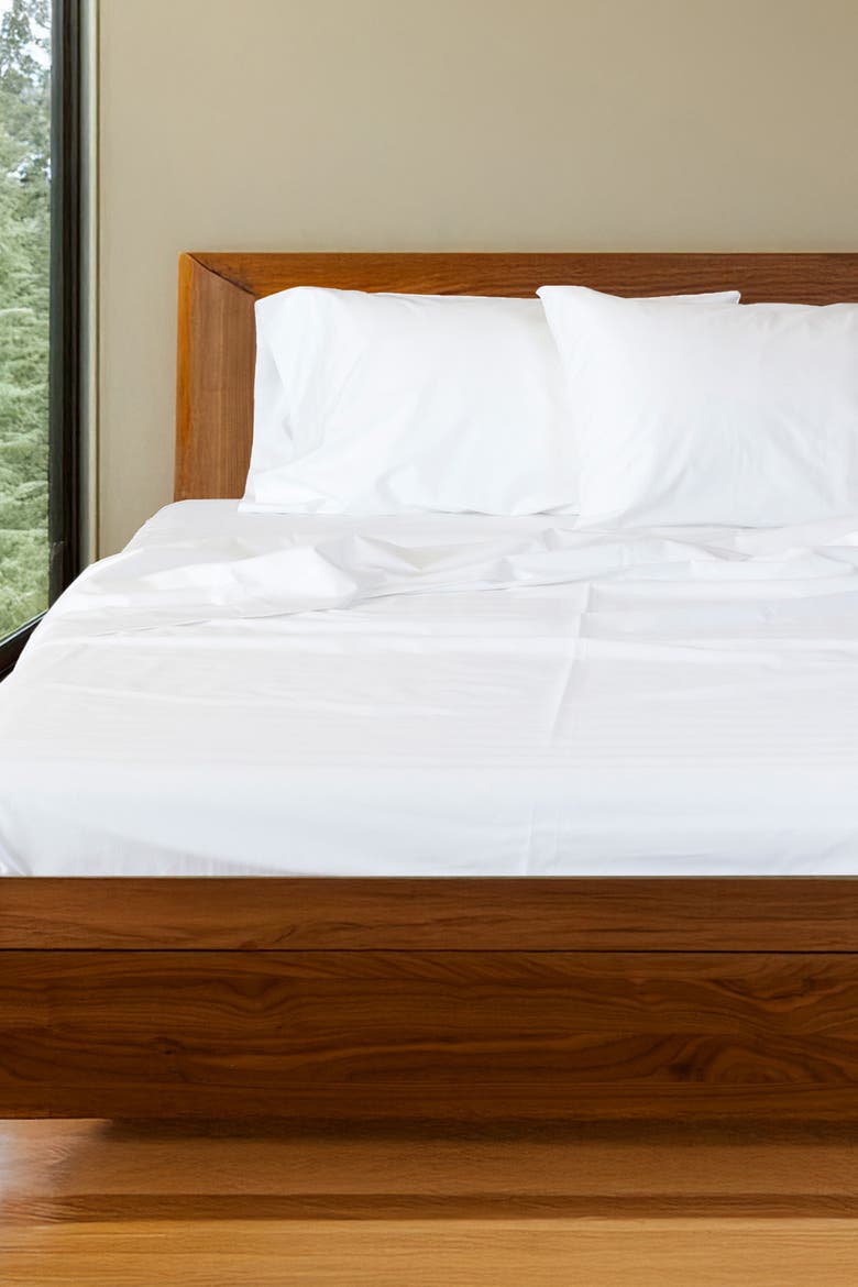Melange Viscose Cotton Sheet Set - Breathable & Cozy Comfort, Alternate, color, Snow