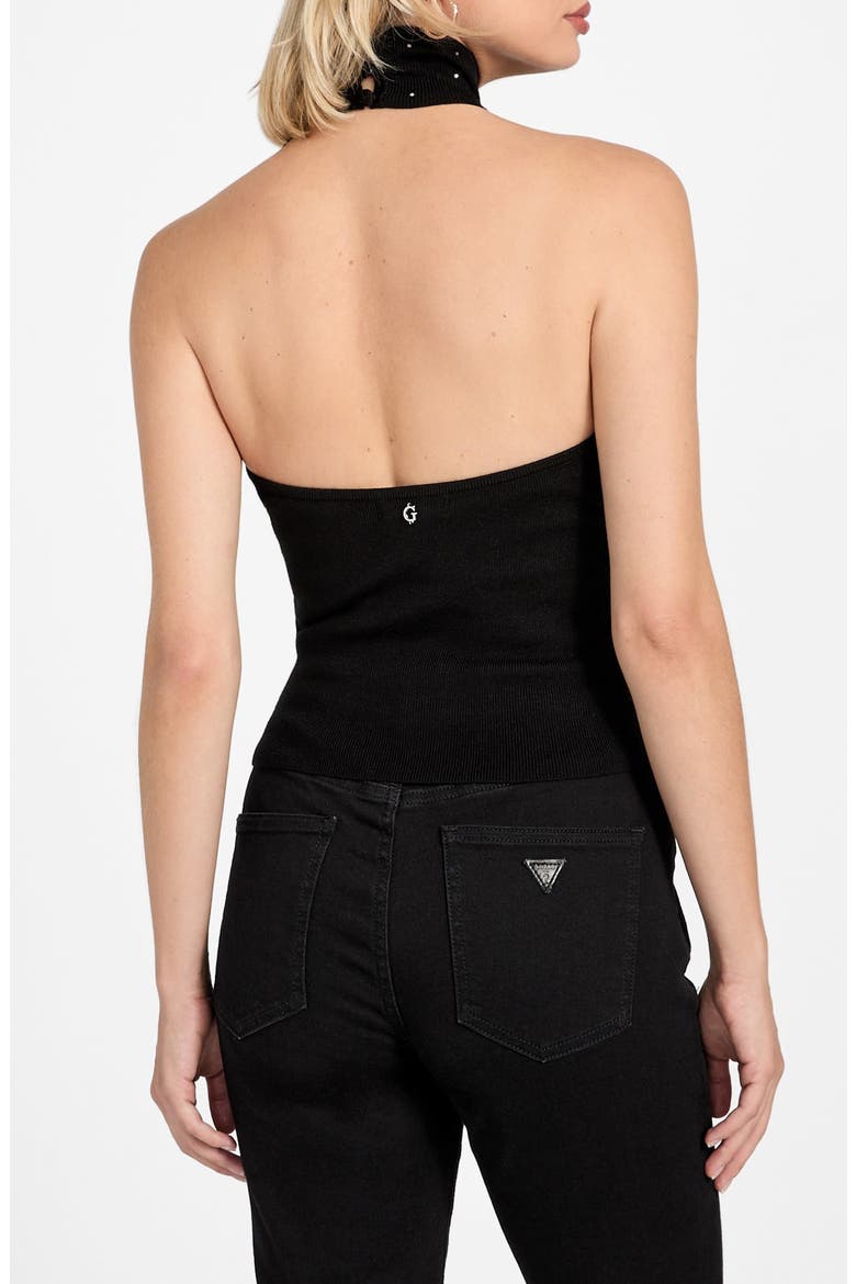 Minara Turtleneck Halter Sweater, Alternate, color, JET BLACK