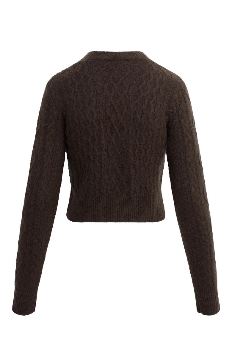 The Eleanor Merino Wool & Cashmere Blend Crop Cardigan, Alternate, color, GANACHE