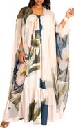 BUXOM COUTURE Floral Robe with Wristband