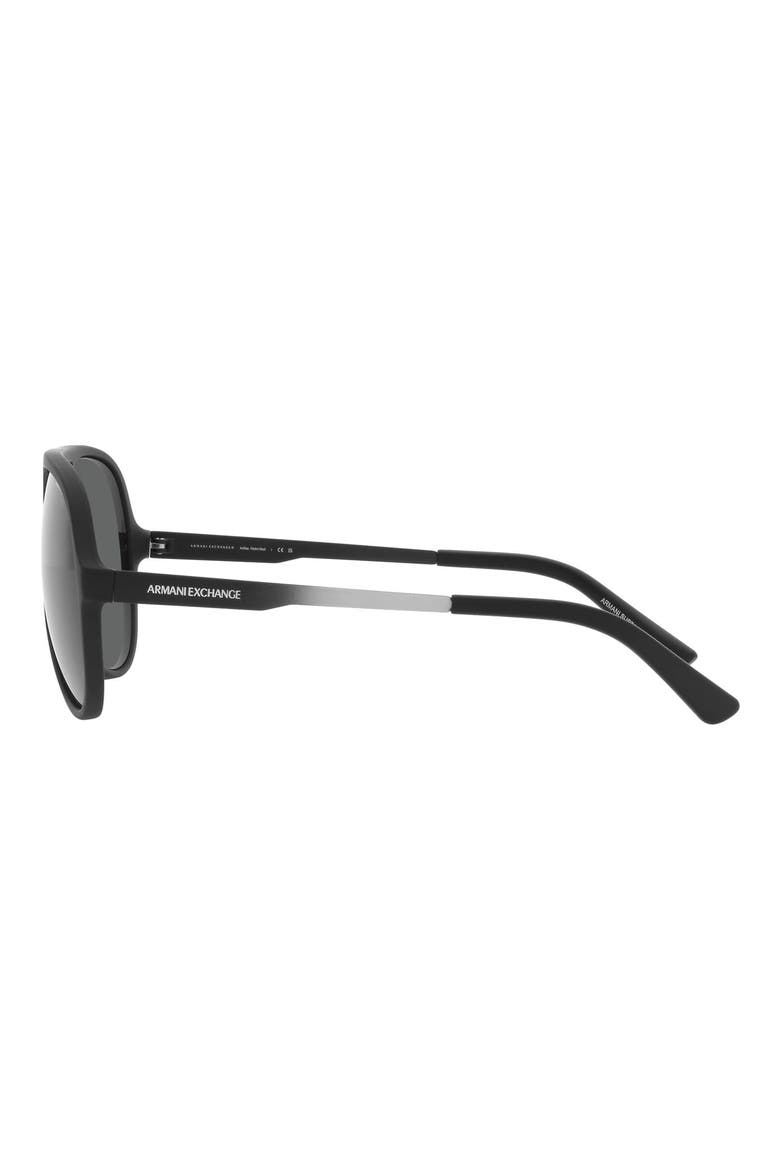 60mm Round Sunglasses, Alternate, color, MATTE BLACK