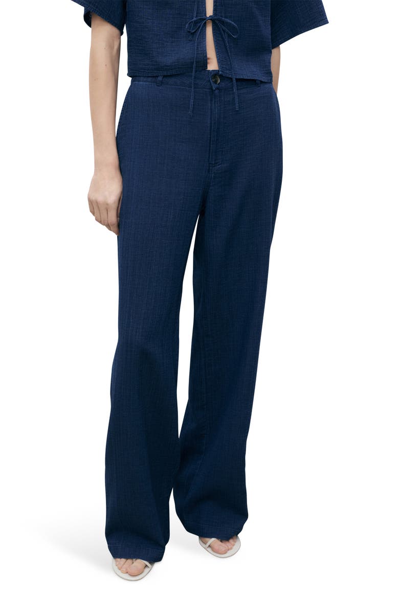 High Waist Flowy Jeans, Main, color, NIGHT BLUE