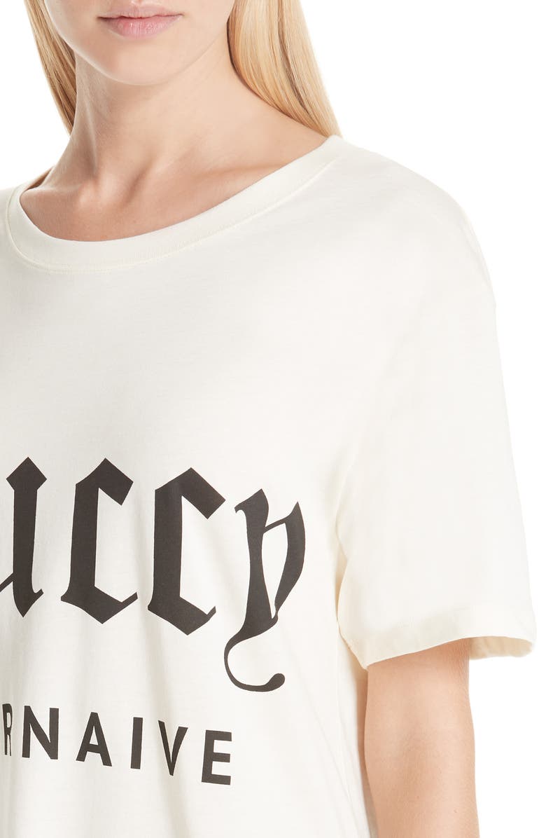 Gucci Guccy Internaive Print Cotton Jersey Tee, Alternate, color,