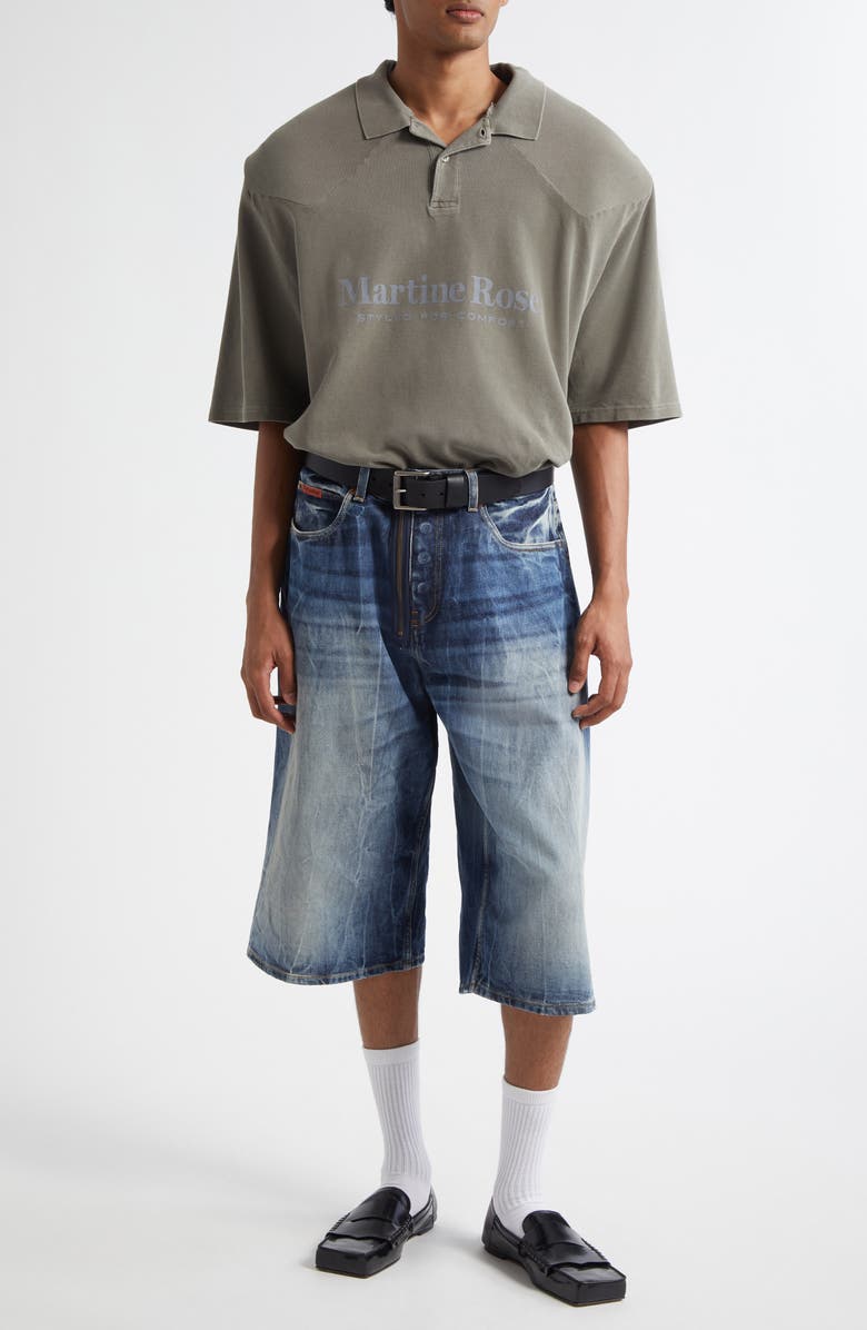 Martine Rose Baggy Denim Shorts, Alternate, color,