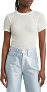 FRAME Textured Semisheer Mesh T-Shirt