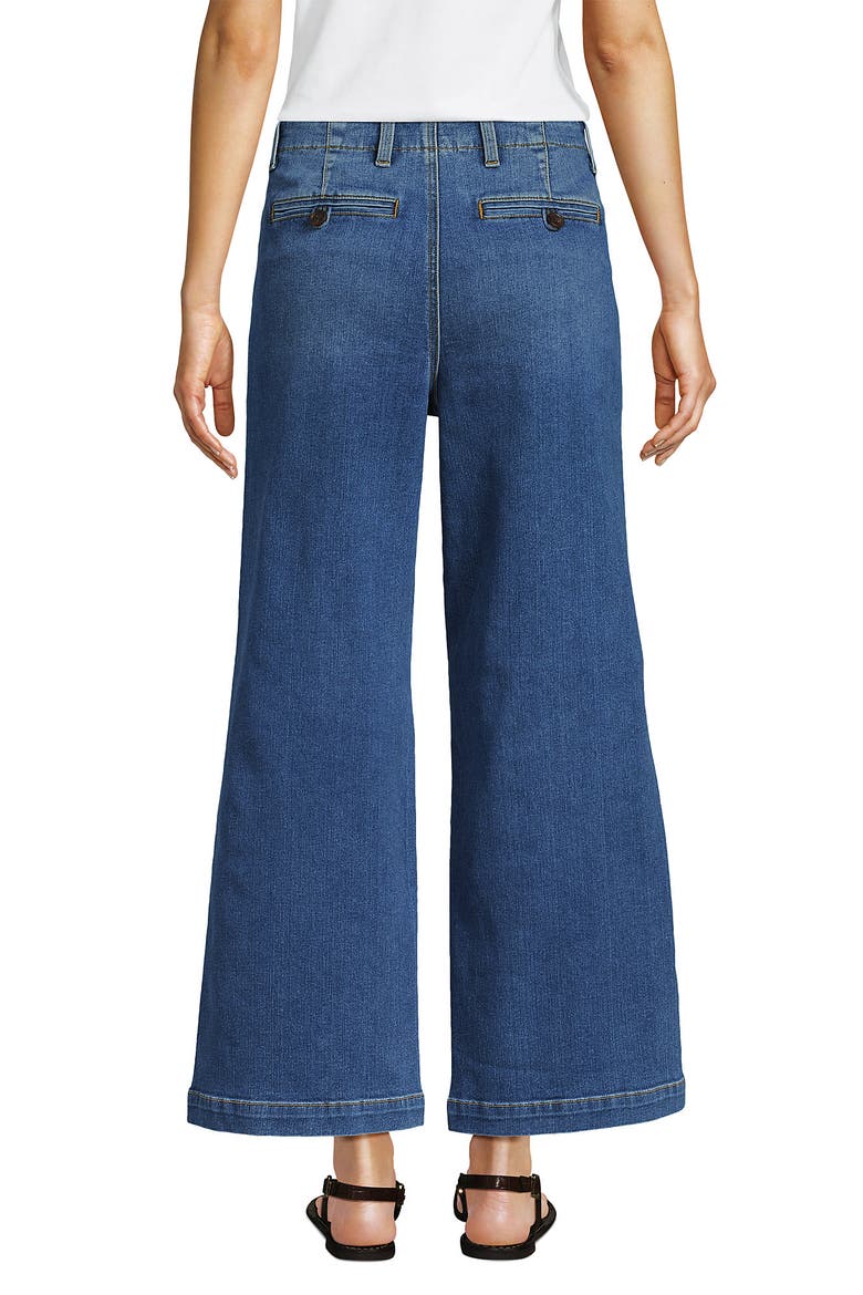 Petite Recover Denim Mid Rise Wide Leg Ankle Jeans, Alternate, color, Indigo Tide Blue