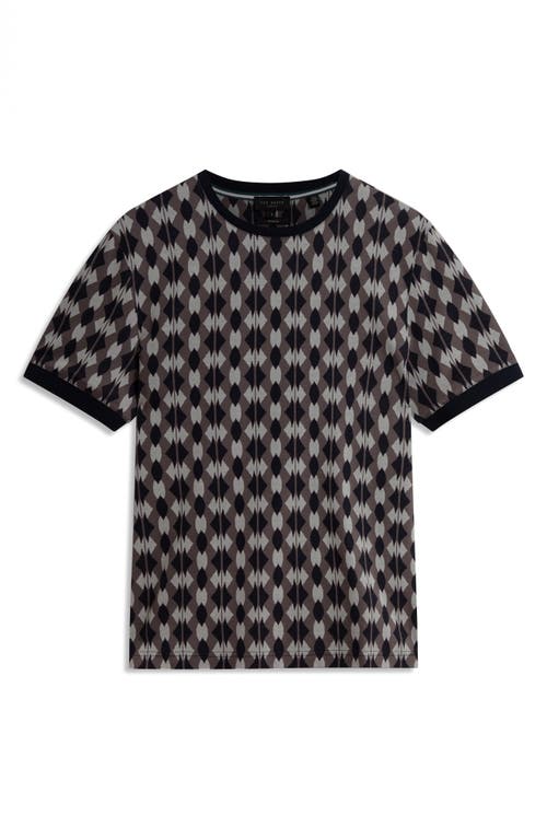 Ted Baker Joaa Geo Jacquard Short Sleeve Sweater In Multi