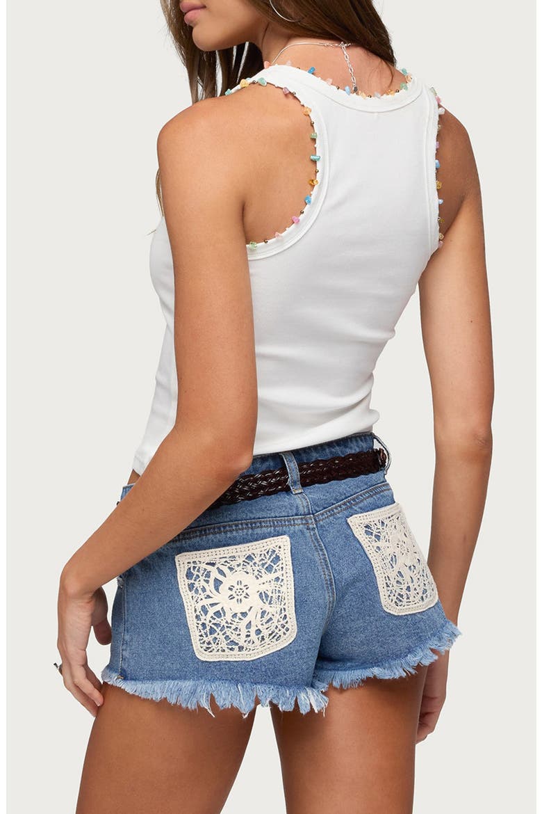 Gemstone Beaded Rib Tank, Alternate, color, WHITE
