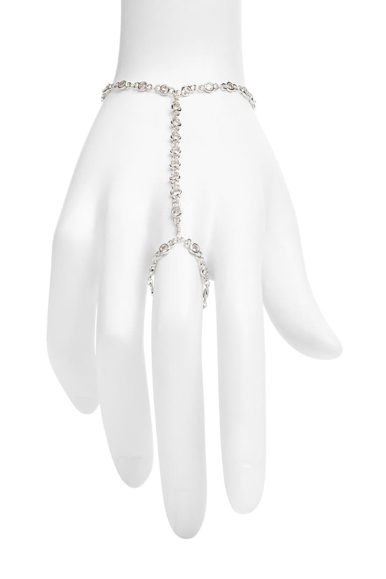 Circle Station Hand Chain, Main, color, SILVER