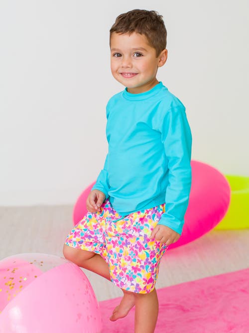 Ruggedbutts Toddler Boys Upf50+ Swim Trunks In Vibrant Neon