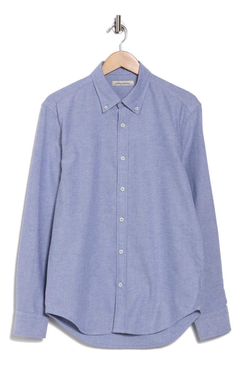 Oxford Cotton Sport Shirt, Alternate, color, STEEL BLUE