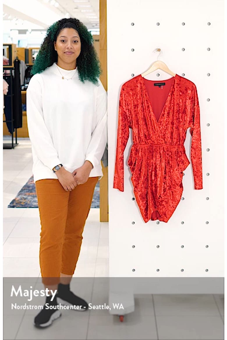 Wrap Front Long Sleeve Crushed Velvet Minidress video