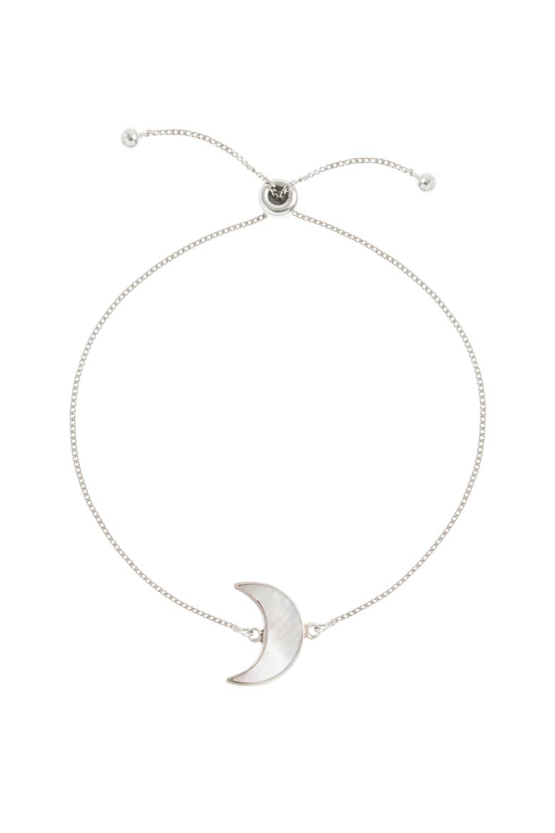 Adjustable Moon Bracelet, Main, color, Silver