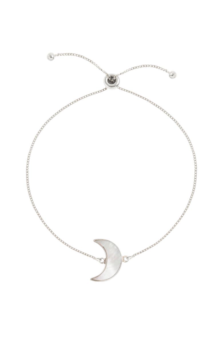 Freya Rose Adjustable Moon Bracelet, Main, color, Silver