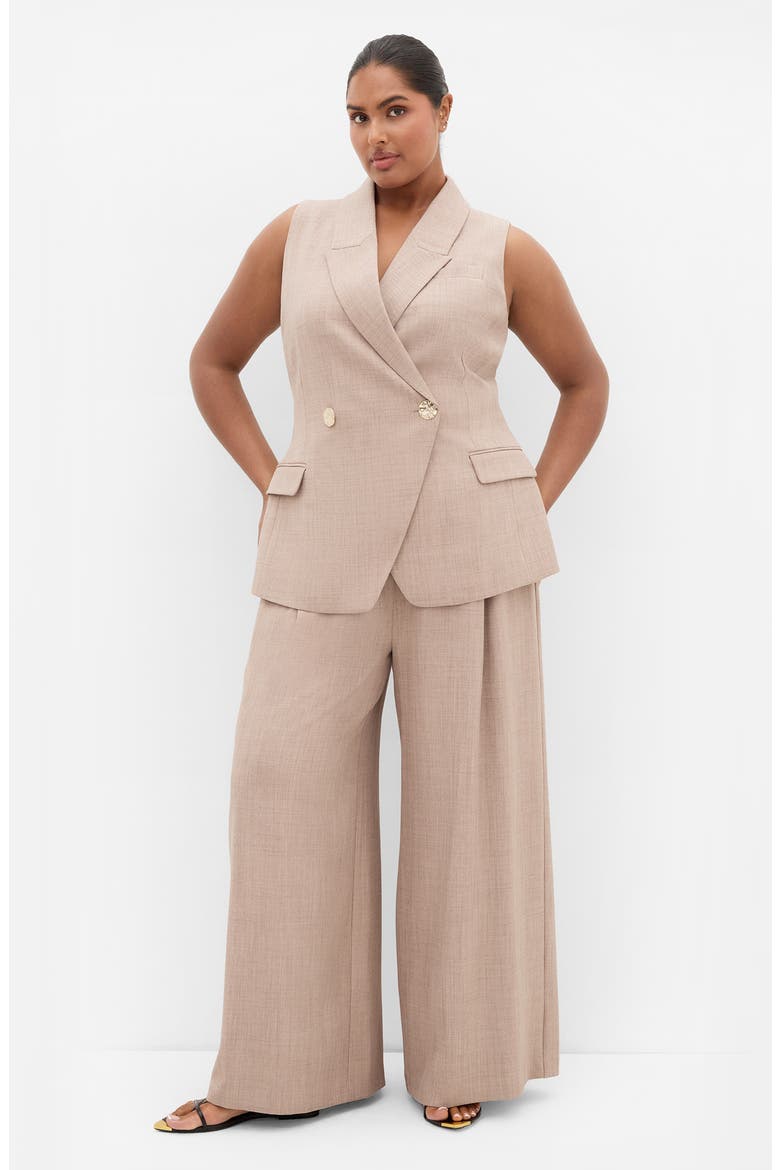 Luci Double Breasted Waistcoat, Alternate, color, LATTE
