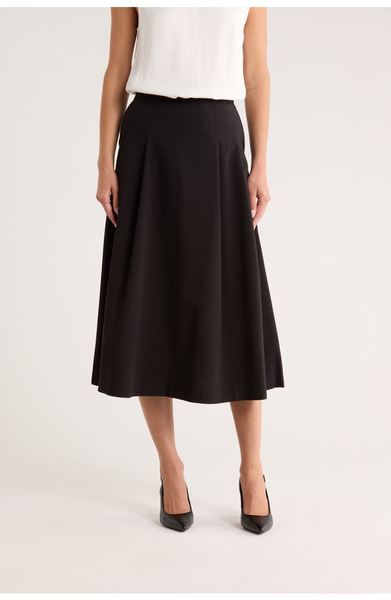 JASON WU Pleated Flared Skirt, Main, color, Black