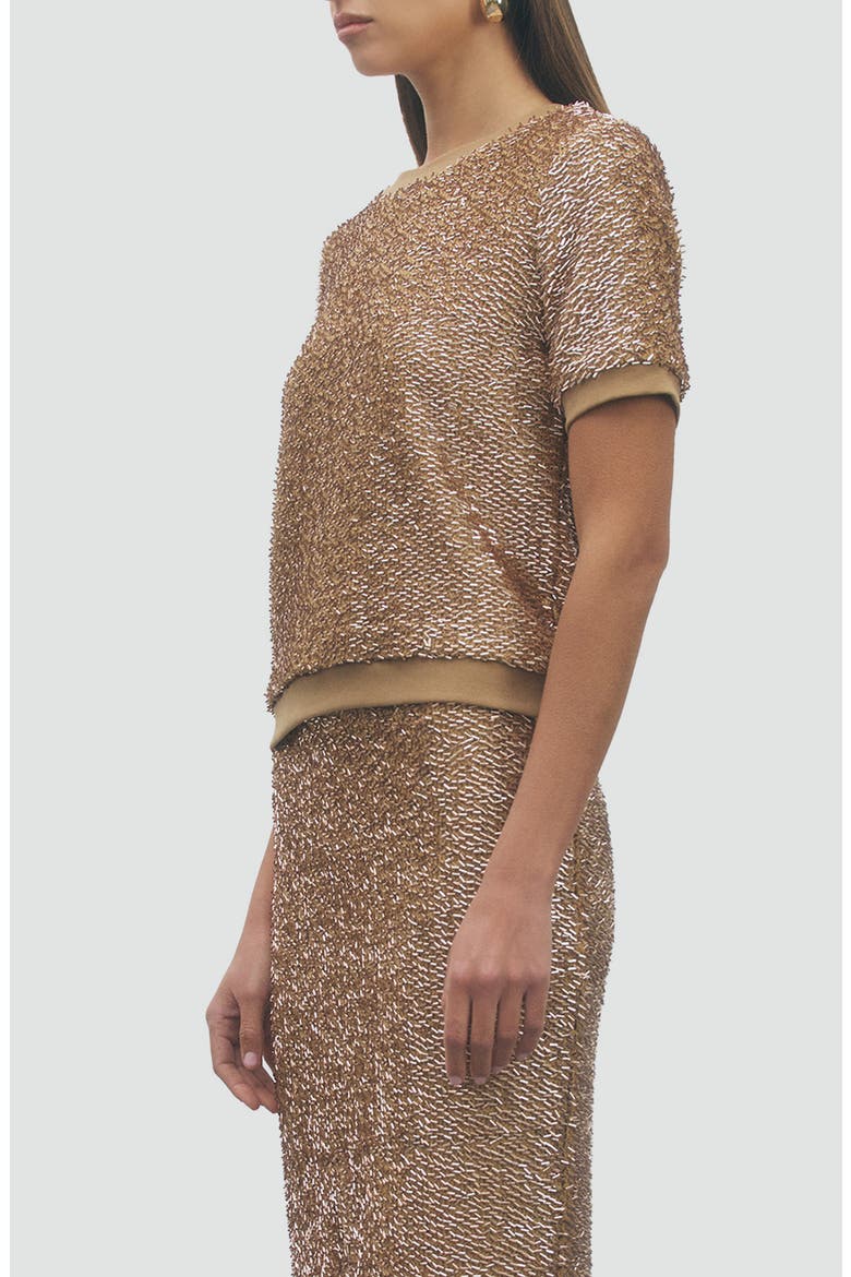 Patricia Beaded Cropped Top, Alternate, color, BRONZE