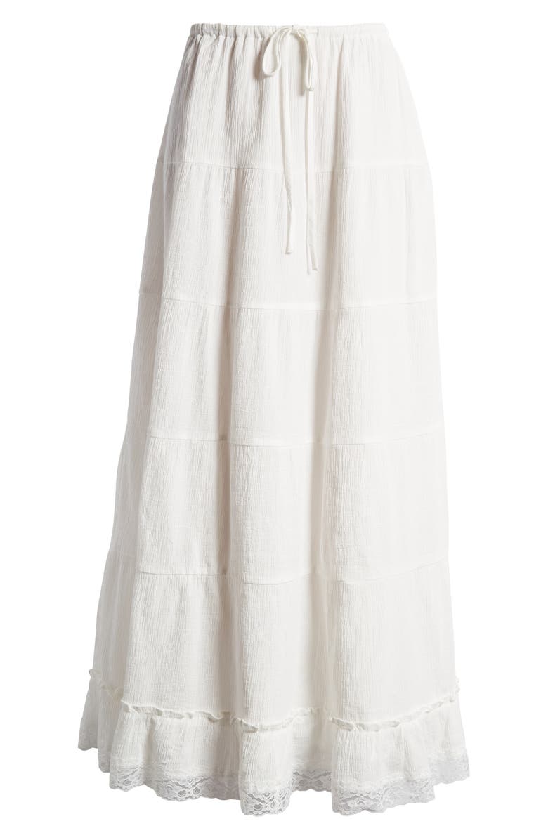 SOMETHING NEW Emily Tiered Maxi Skirt, Alternate, color, Snow White