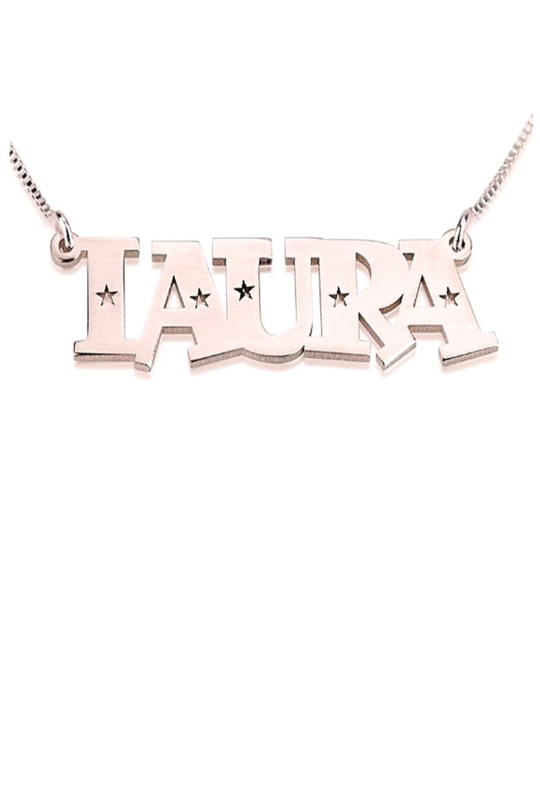 Personalized Nameplate Necklace, Main, color, ROSE GOLD PLATED
