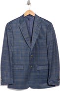 Duchamp Slim Fit Plaid Stretch Knit Sport Coat