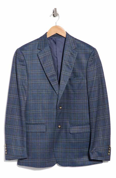 Duchamp Slim Fit Plaid Stretch Knit Sport Coat