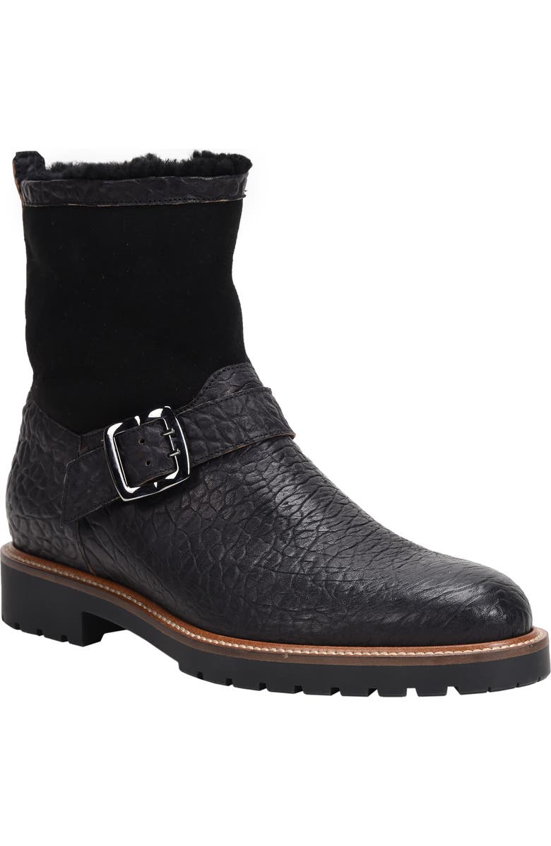 Ross & Snow Federico Weatherproof Genuine Shearling Lined Moto Boot, Main, color,